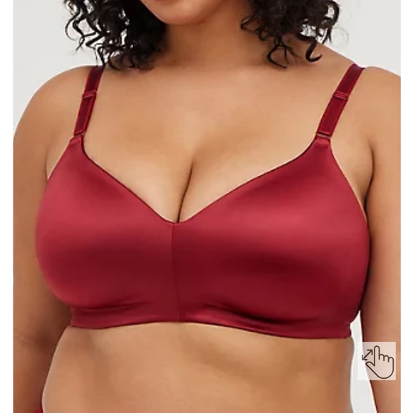 LIGHTLY LINED EVERYDAY WIRE-FREE BRA - RED WITH 360° BACK SMOOTHING